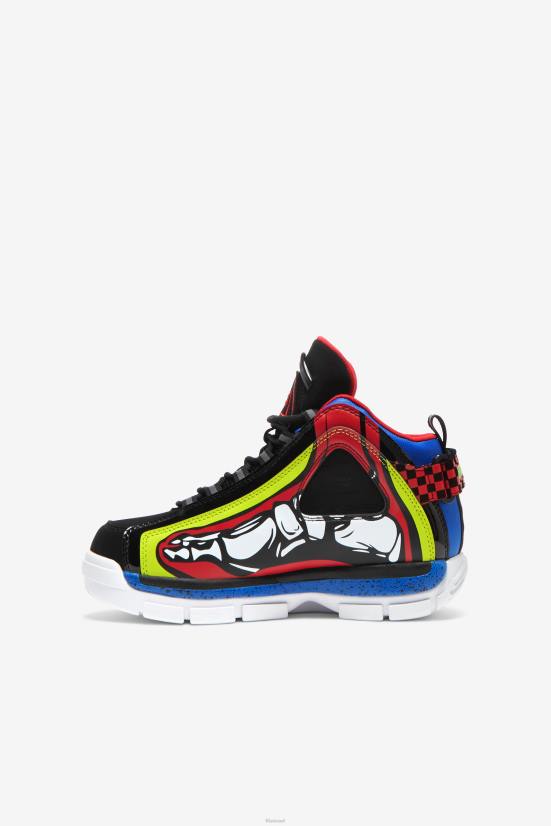 פאנץ' לבן/ליים/כחול FILA big kids' grant hill 2 מרוץ לבן/ליים פאנץ'/פילה כחולה 68LF2105