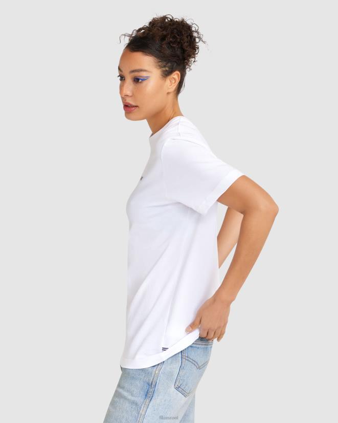 לבן FILA טי קלאסי לשני המינים 2 פילה לבן 68LF2465