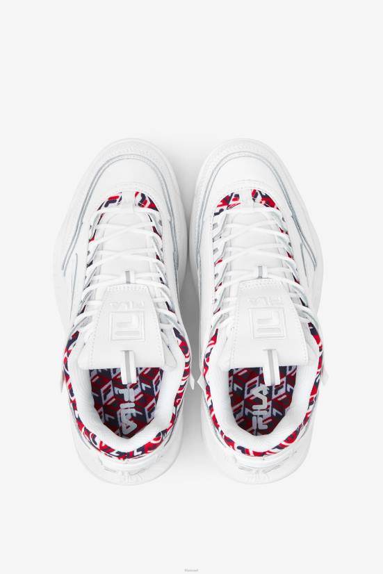 לבן/כהה/אדום FILA פילה לבן/כהה/אדום משבש נשים 2 exp cubic 68LF1198