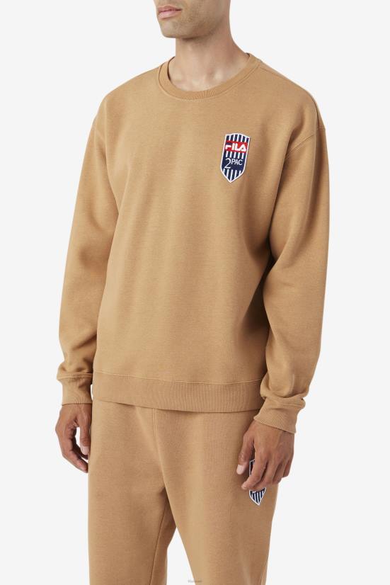 חום טבק FILA פילה טבק חום 2pac צוות צמר פליס 68LF514