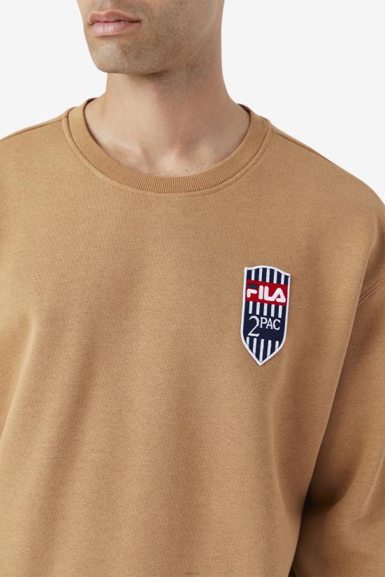 חום טבק FILA פילה טבק חום 2pac צוות צמר פליס 68LF514