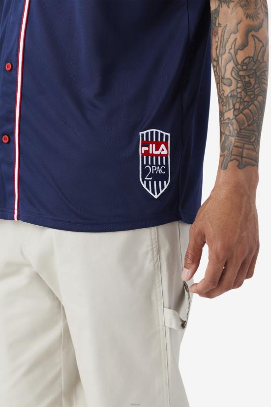 חיל הים/אדום/לבן FILA חולצת בייסבול 2pac fila נייבי/אדום/לבן 68LF212