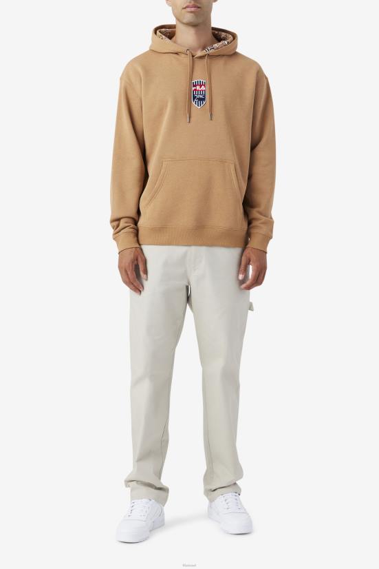 חום טבק FILA קפוצ'ון 2pac patch fila טבק חום 68LF476