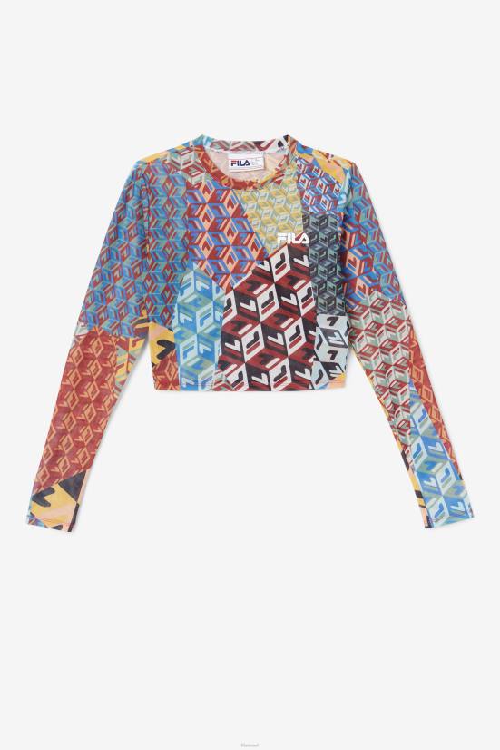 אוקיינוס/צהוב/לבן FILA פילה אוקיינוס ​​/ צהוב / לבן שרוול ארוך ציפורי 68LF1379