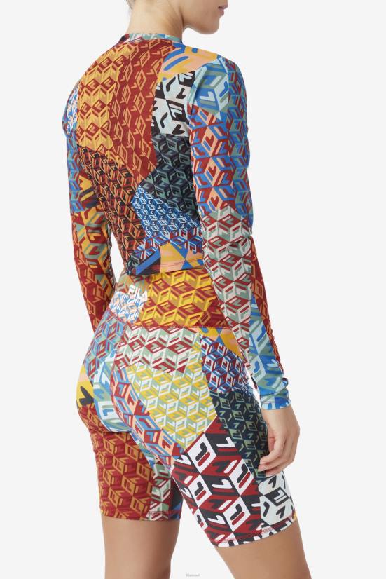 אוקיינוס/צהוב/לבן FILA פילה אוקיינוס ​​/ צהוב / לבן שרוול ארוך ציפורי 68LF1379