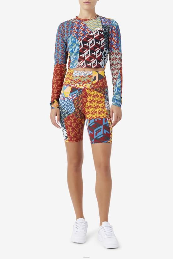 אוקיינוס/צהוב/לבן FILA פילה אוקיינוס ​​/ צהוב / לבן שרוול ארוך ציפורי 68LF1379