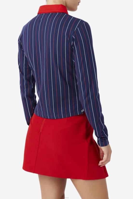 חיל הים/אדום/לבן FILA פולו שרוול ארוך של ג'אדה פילה נייבי/אדום/לבן 68LF1385