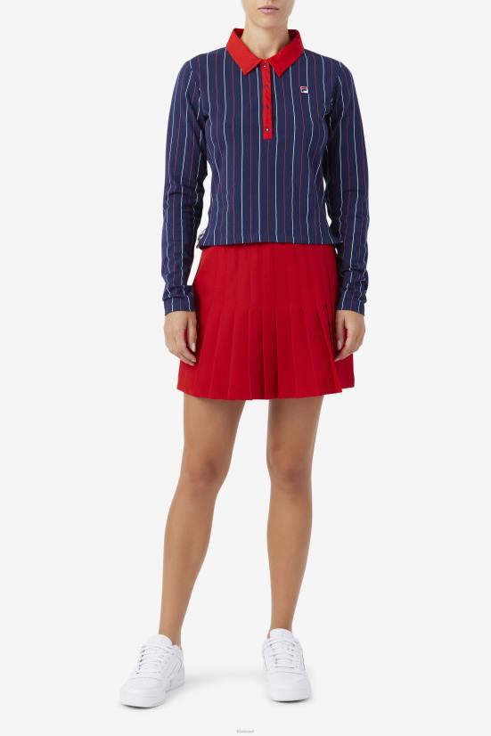 חיל הים/אדום/לבן FILA פולו שרוול ארוך של ג'אדה פילה נייבי/אדום/לבן 68LF1385