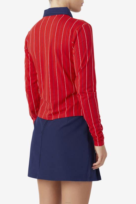 אָדוֹם FILA ג'אדה אדומה פולו פילה עם שרוול ארוך 68LF1386