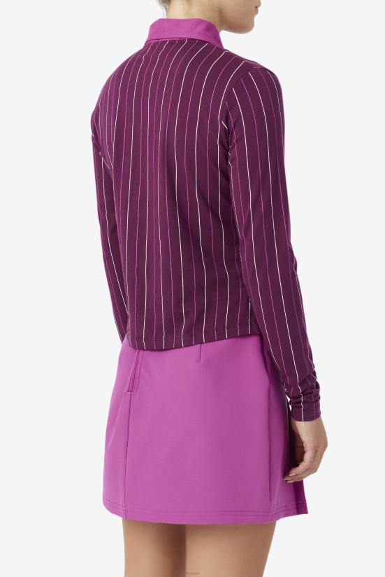 יין ענבים/רוז'/פוטפורי FILA פילה ג'דה שרוול ארוך פולו ענבים יין/רוז'/פוטפורי 68LF1387