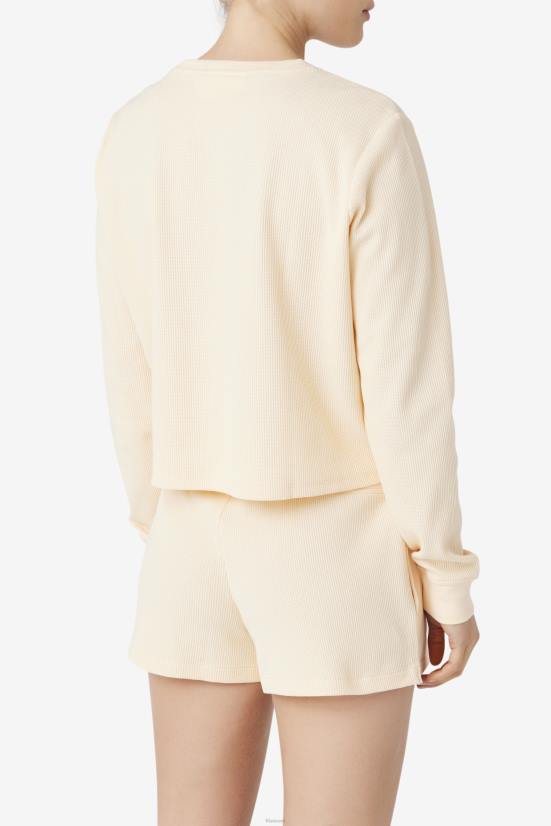 אפרסק רך FILA פילה לינה חולצה עם שרוולים ארוכים אפרסק עדין 68LF1417