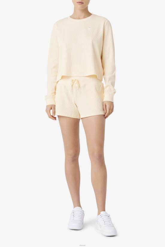 אפרסק רך FILA פילה לינה חולצה עם שרוולים ארוכים אפרסק עדין 68LF1417