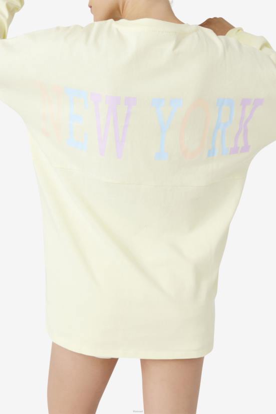 צהוב עדין FILA טי שרוול ארוך אוברסייז ג'נט פילה צהוב עדין 68LF1467