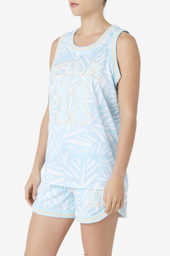 כחול לבן FILA חולצת כדורסל קווינסי כחולה/לבנה פילה 68LF1480