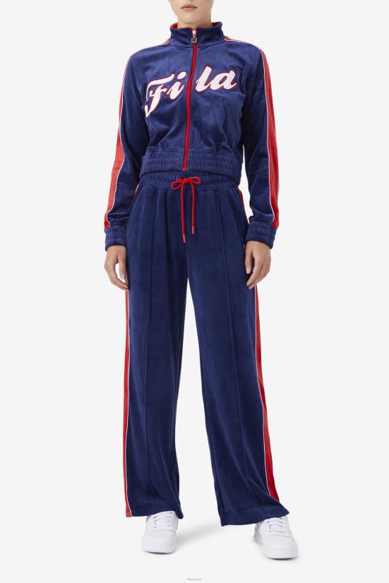 חיל הים/לבן/אדום FILA מכנסי פילה ולרי קטיפה בצבע נייבי/לבן/אדום 68LF1581