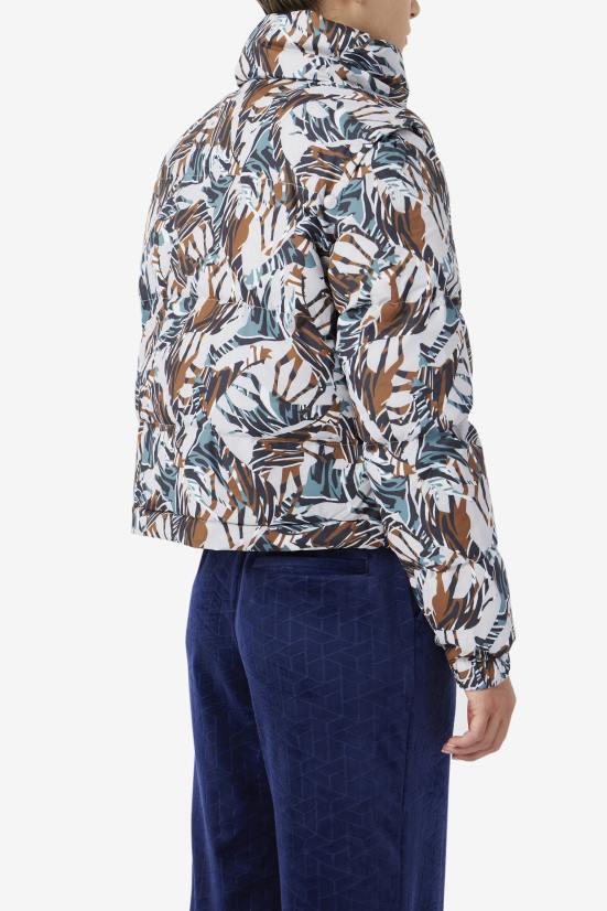 הדפס ג'ירפה FILA ג'קט פילה לורטה בהדפס ג'ירפה עם שרוולים קצוצים 68LF1785