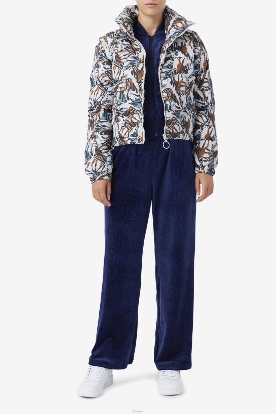 הדפס ג'ירפה FILA ג'קט פילה לורטה בהדפס ג'ירפה עם שרוולים קצוצים 68LF1785