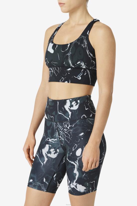 שיש שחור FILA חזיית חזייה מוגבה גב גב שחורה פילה 68LF1787