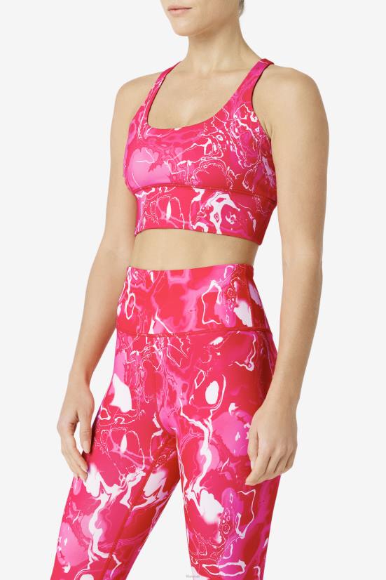 שיש ורוד FILA שיש ורוד הרמה צלב גב חזייה טופ פילה 68LF1794