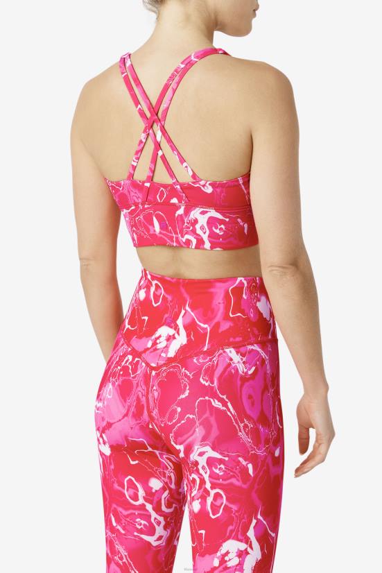 שיש ורוד FILA שיש ורוד הרמה צלב גב חזייה טופ פילה 68LF1794