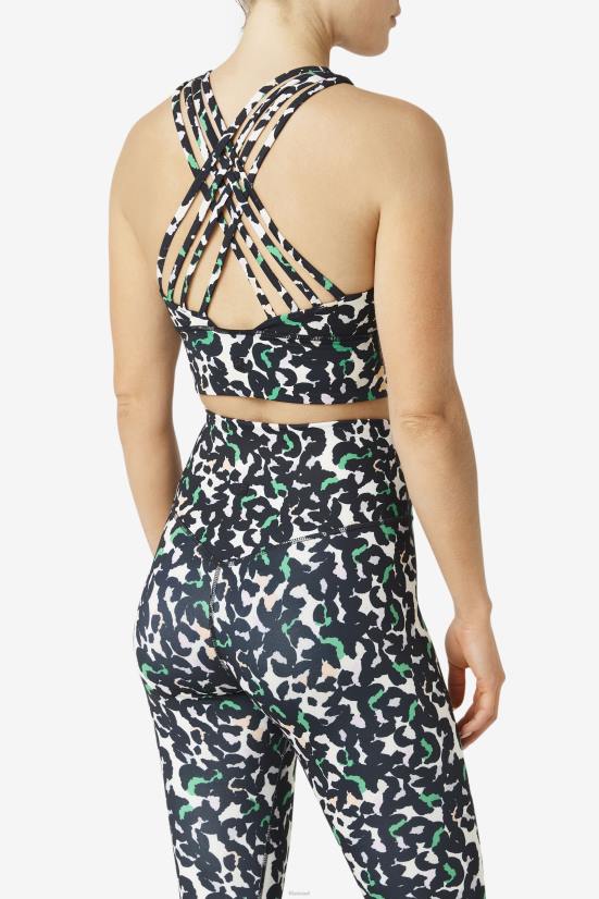 חיה שחורה FILA חזיית ספורט מוגבהת צוואר גבוה פילה חיה שחורה 68LF1814