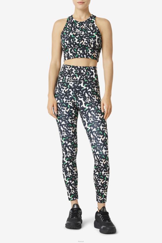 חיה שחורה FILA חזיית ספורט מוגבהת צוואר גבוה פילה חיה שחורה 68LF1814