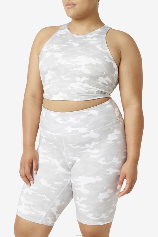 לבן FILA חזיית ספורט מוגבהת עם צוואר גבוה לבן פילה 68LF1841