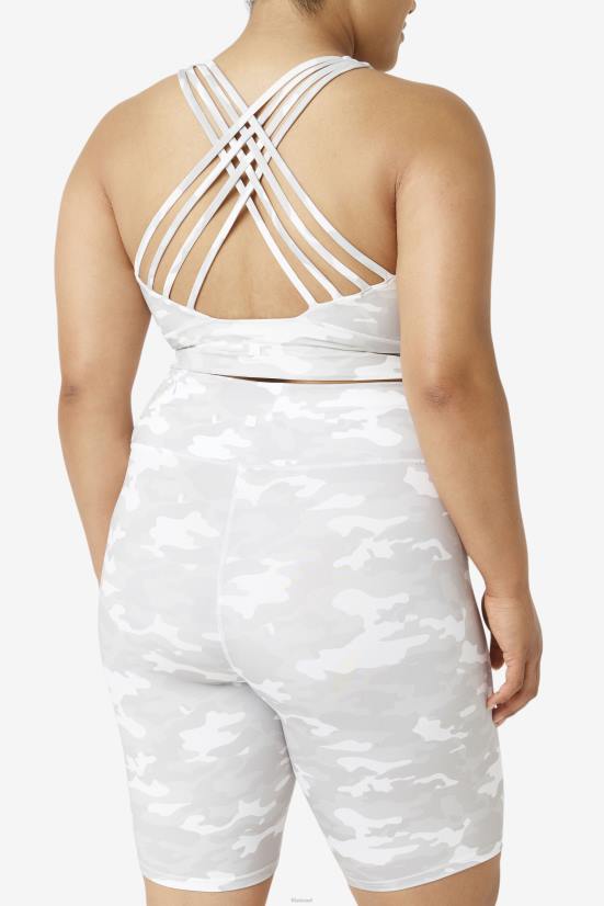 לבן FILA חזיית ספורט מוגבהת עם צוואר גבוה לבן פילה 68LF1841