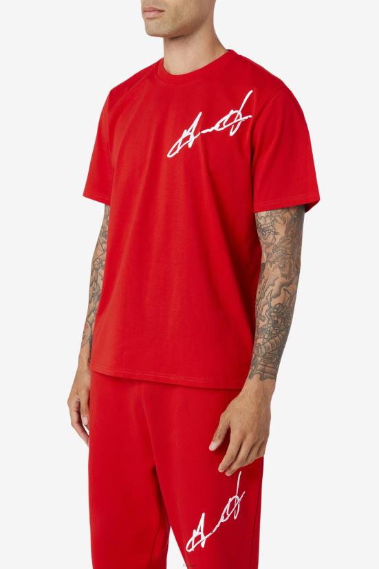 אָדוֹם FILA טי פילה גרנט היל קורמק אדום 68LF229