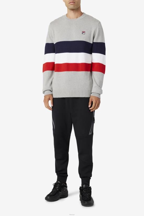 חוואר אפור בהיר/טווס/לבן FILA סוודר פילה וילקי אפור בהיר/שחור/טווס לבן 68LF231