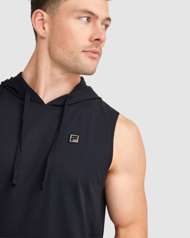 שָׁחוֹר FILA טנק קפוצ'ון בלייק לגברים פילה שחור 68LF2426