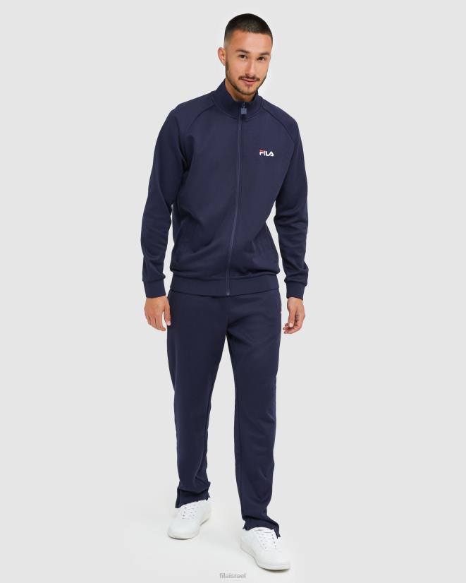 חיל הים החדש FILA פילה מעיל רוכסן לגברים קלאסי נייבי חדש 68LF2454