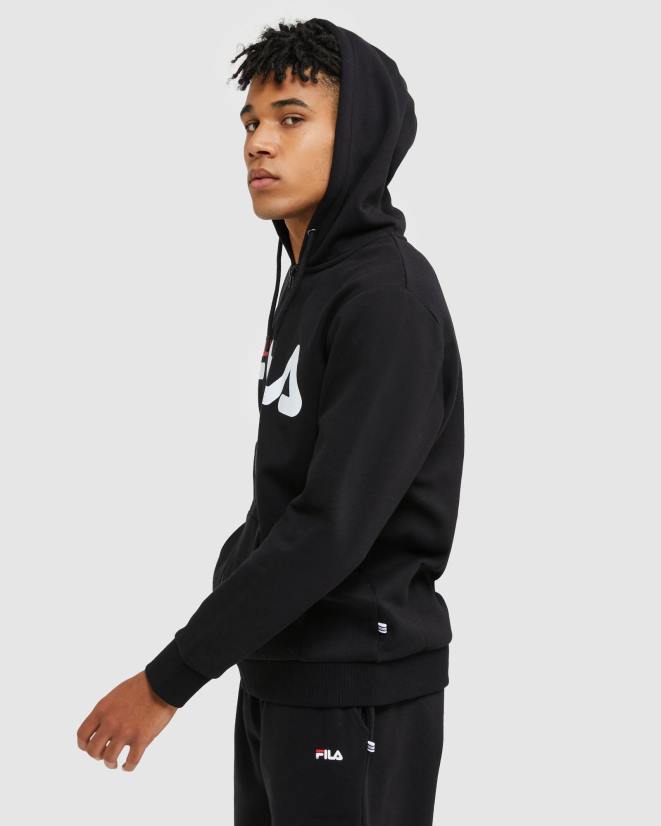 שָׁחוֹר FILA פילה קלאסי מעיל רוכסן יוניסקס שחור 68LF2461