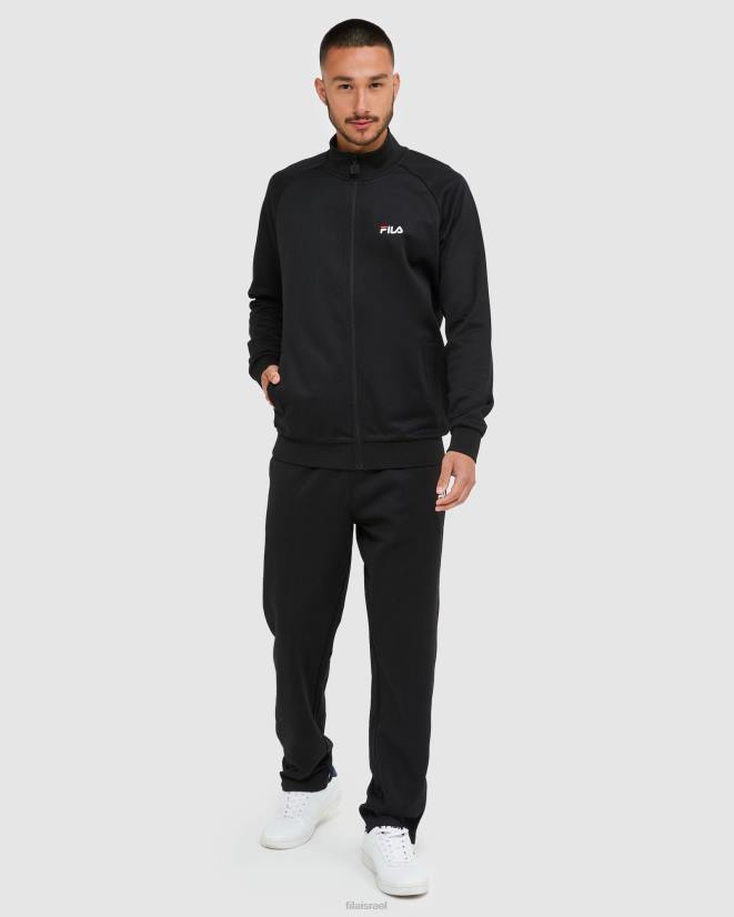 שָׁחוֹר FILA מעיל רוכסן קלאסי לגברים פילה שחור 68LF2489