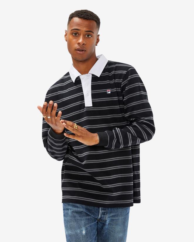 שָׁחוֹר FILA תג גברים שחור רוגבי פולו פילה 68LF2562