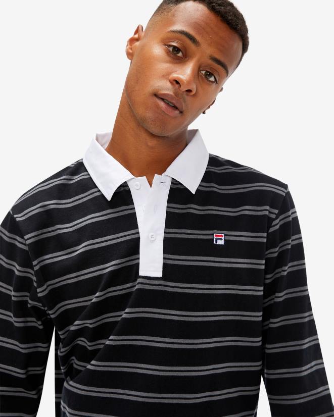 שָׁחוֹר FILA תג גברים שחור רוגבי פולו פילה 68LF2562