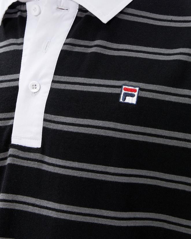 שָׁחוֹר FILA תג גברים שחור רוגבי פולו פילה 68LF2562