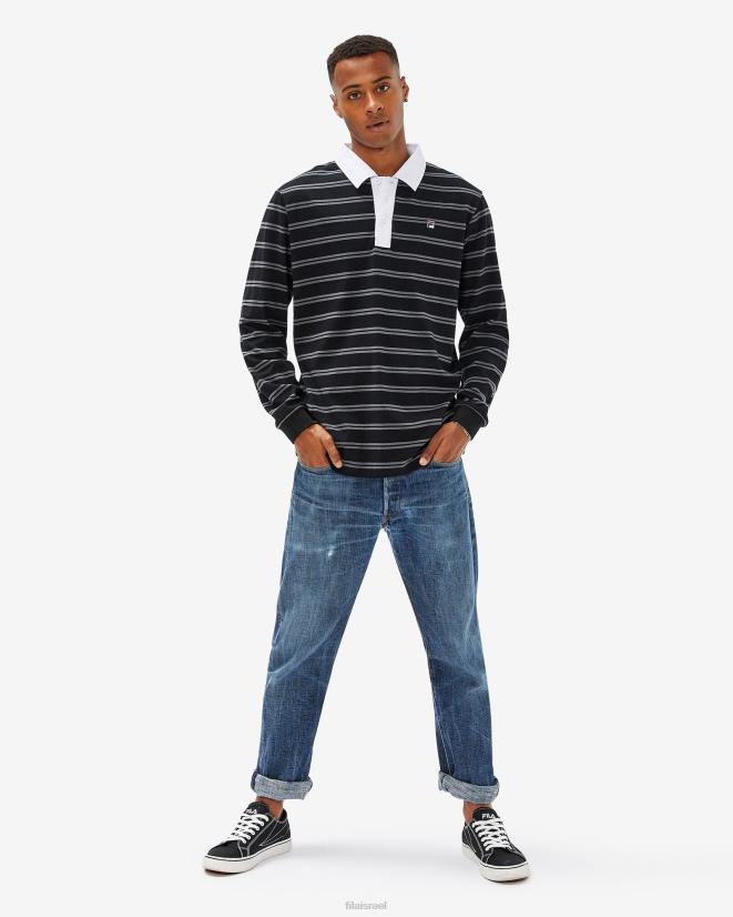 שָׁחוֹר FILA תג גברים שחור רוגבי פולו פילה 68LF2562