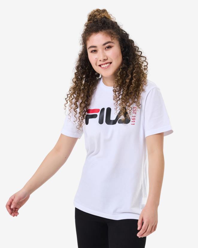 לבן FILA טי פילה לבן יוניסקס לונדון 68LF2584