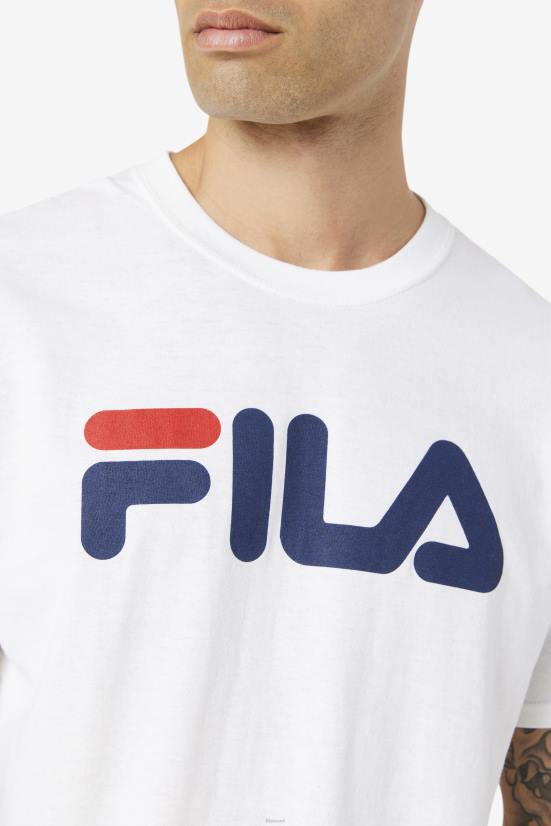 לבן/כהה/אדום FILA טי לוגו לגברים פילה לבן/ נייבי/אדום 68LF269