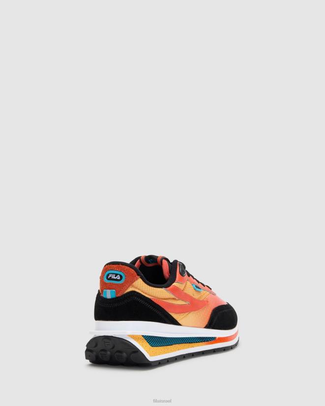 שחור/מנדרינה/אמבייל FILA פילה רנו פרימיום לגברים שחור/מנדרינה/אמבייל 68LF2700