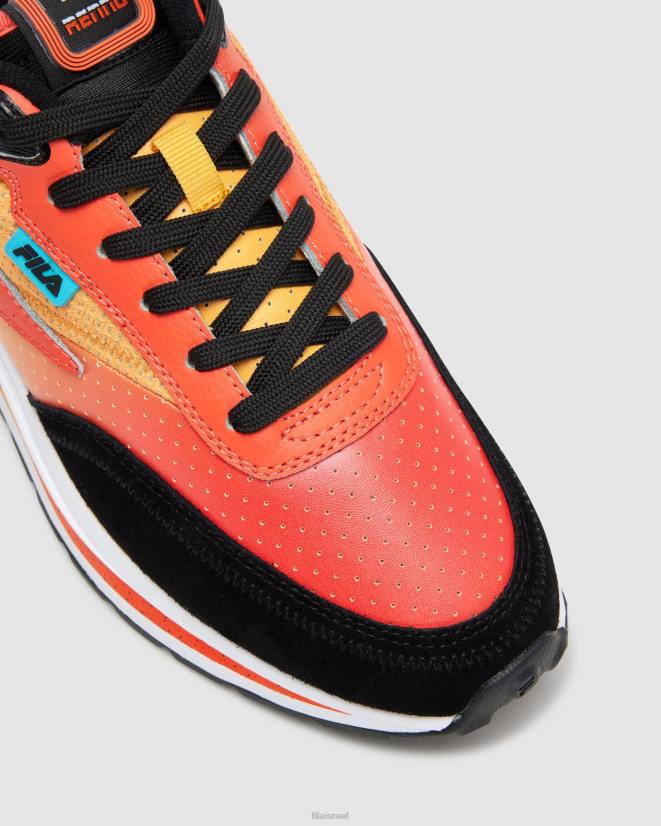 שחור/מנדרינה/אמבייל FILA פילה רנו פרימיום לגברים שחור/מנדרינה/אמבייל 68LF2700