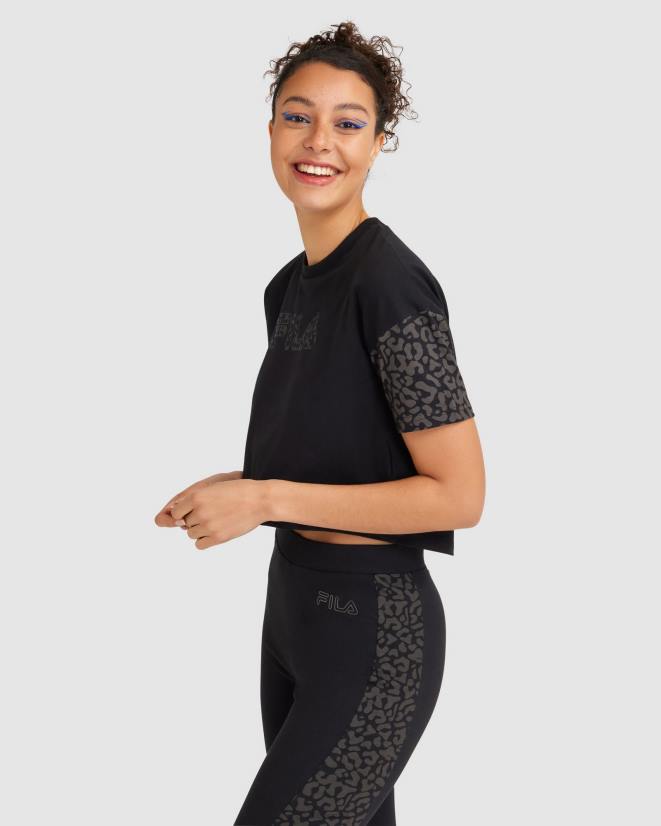 שָׁחוֹר FILA טי טנו שחור פילה לנשים 68LF2805