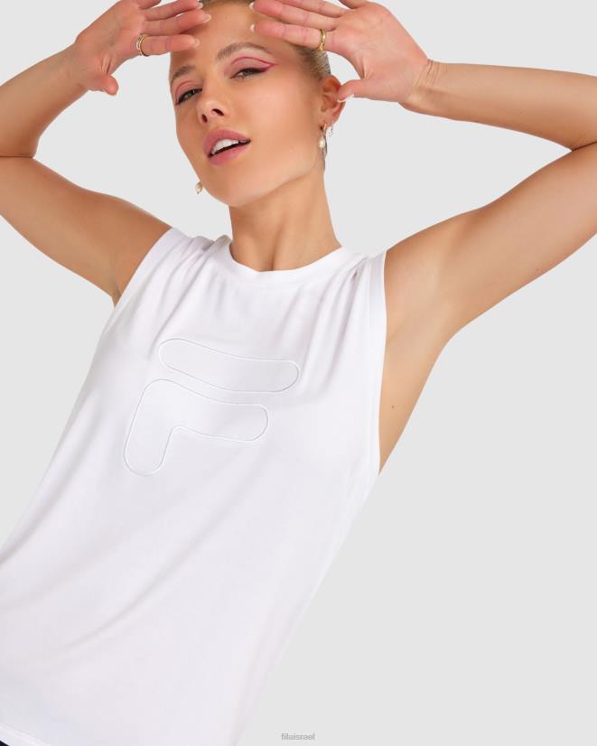 לבן FILA טנק ספנסר נשים פילה לבן 68LF2811