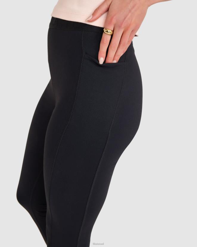 שָׁחוֹר FILA פילה שחורה צמודה של ספנסר לנשים 68LF2813