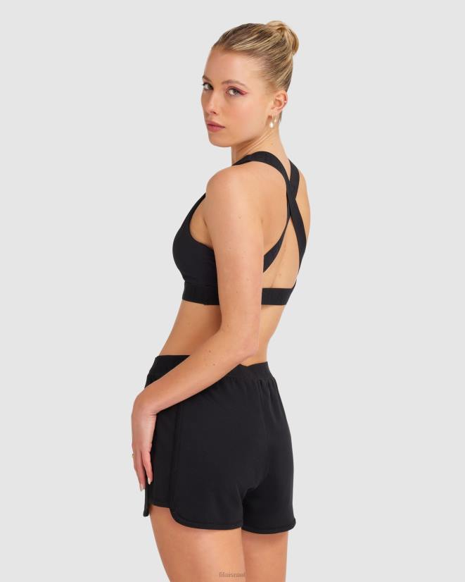 שָׁחוֹר FILA ספנסר קרופ טופ שחור פילה לנשים 68LF2819