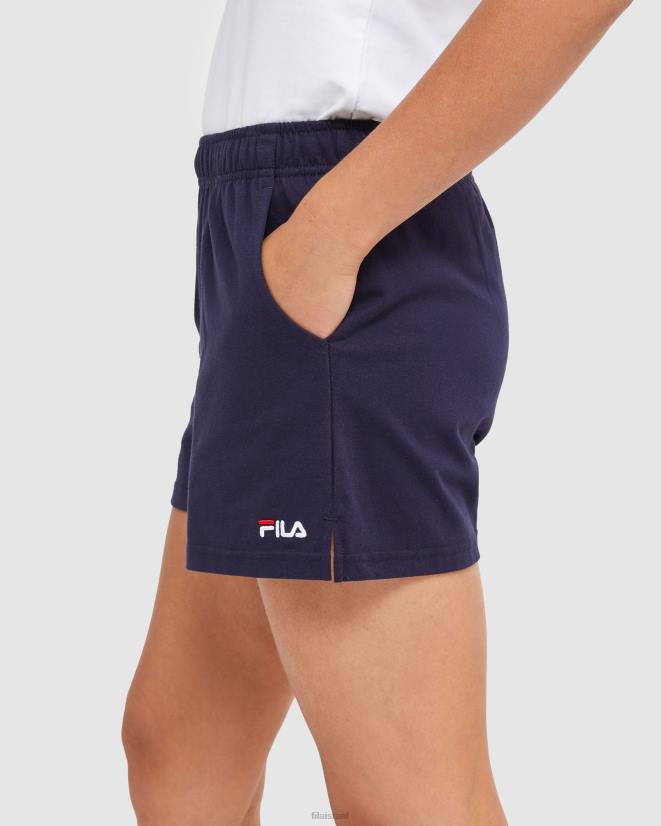 חיל הים החדש FILA מכנסי ג'רזי קצרים לנשים קלאסיים של פילה ניו נייבי 68LF2872