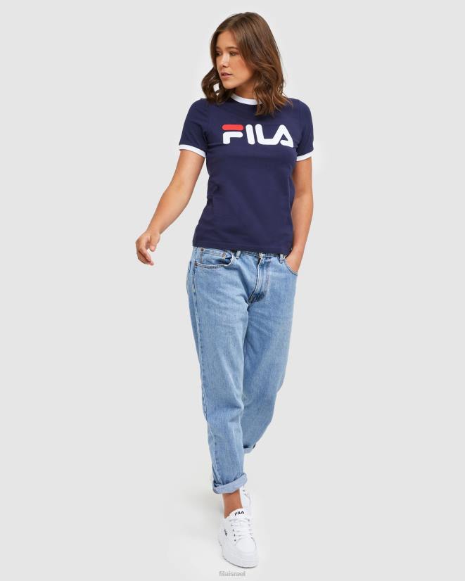 חיל הים החדש FILA טי טי רינגר לנשים חדש נייבי ניו נייבי 68LF2902