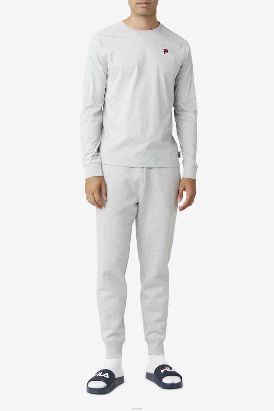 אפור בהיר FILA טי פילה עם שרוול ארוך של פלין אפור בהיר 68LF290