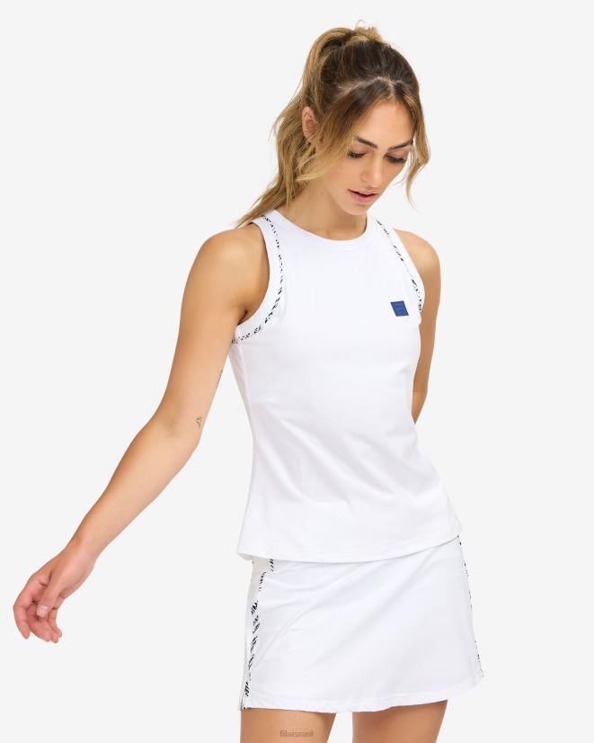 הדפס פיג'י לבן FILA מיכל צוואר גבוה בהדפס פילה לבן פיג'י 68LF2920